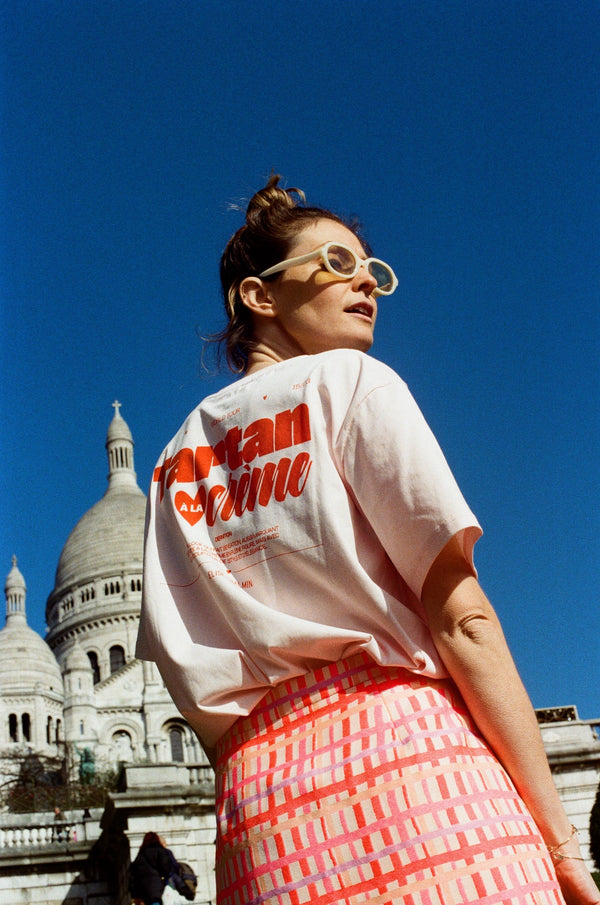 Tshirt Tartan À La Crème
