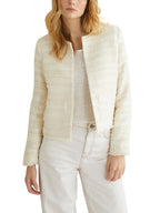 Veste Tweed Ecr - Beige Clair Uni - Femme