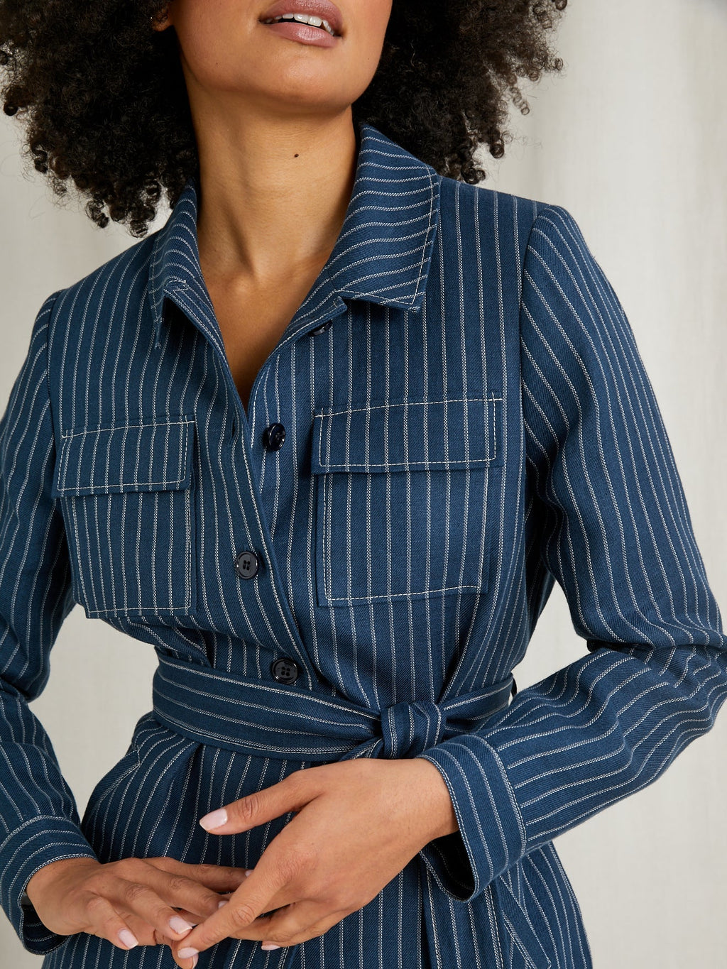 Saharienne Raye - Bleu Fonce Raye - Femme