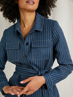 Saharienne Raye - Bleu Fonce Raye - Femme
