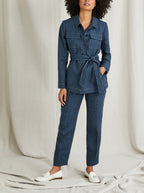 Saharienne Raye - Bleu Fonce Raye - Femme