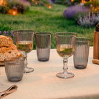 Lot De 4 Verres À Vin - Gris Foncé