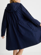 Carcoat Long Ct - Bleu Fonce Uni - Femme
