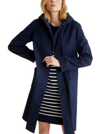 Carcoat Long Ct - Bleu Fonce Uni - Femme