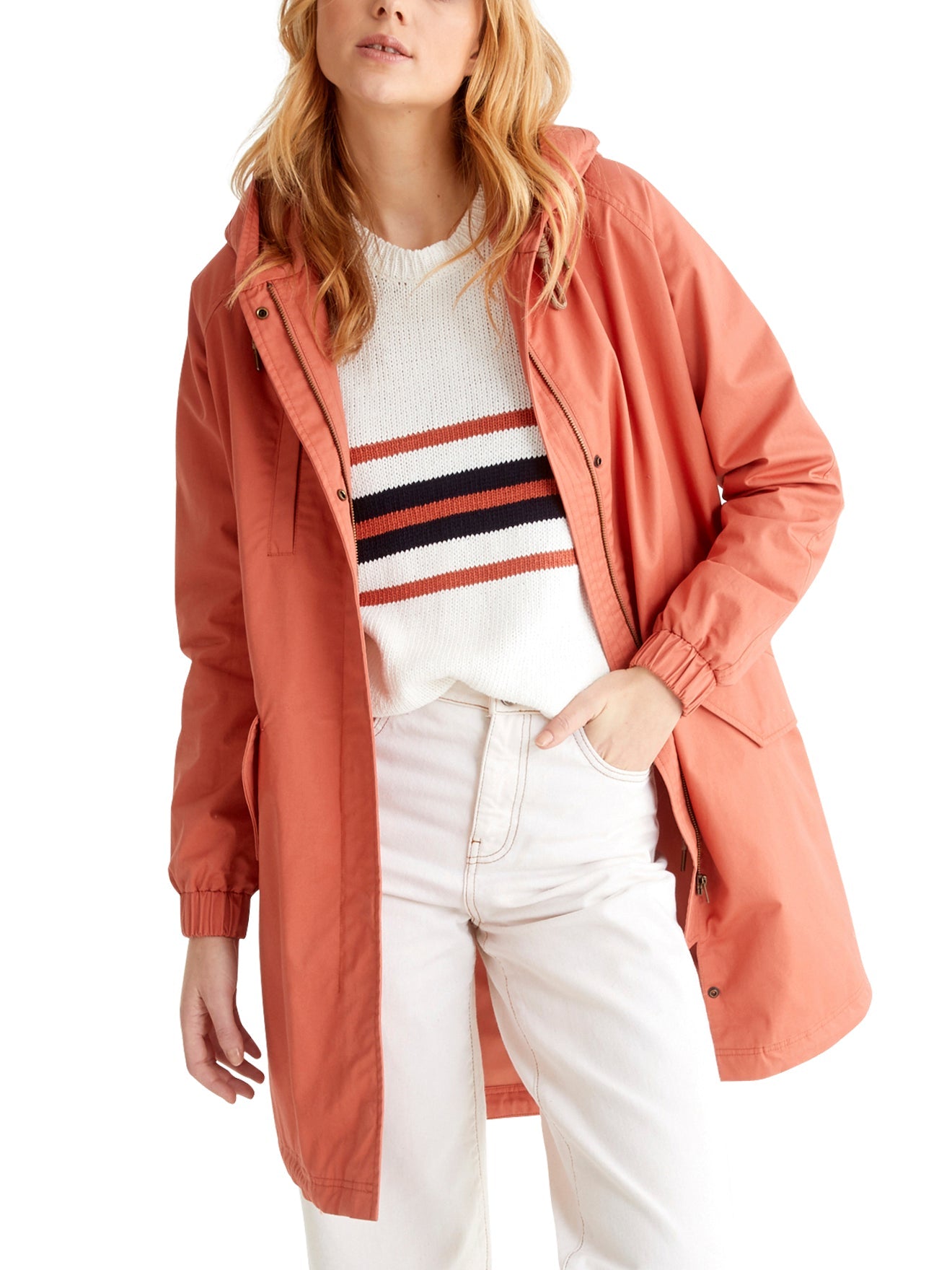 Parka Light - Orange Fonce Grise - Femme