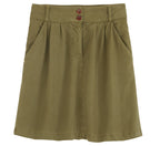 Jupe Lyocell Co - Kaki Uni - Femme