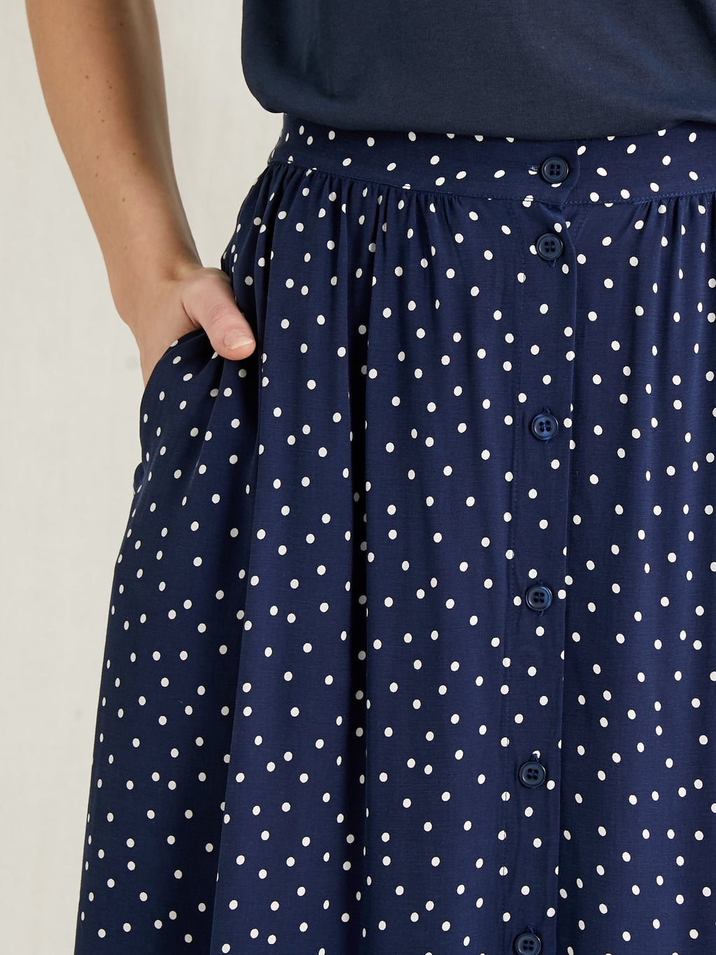 Jupon Pois Bleu - Bleu Moyen Imprime - Femme