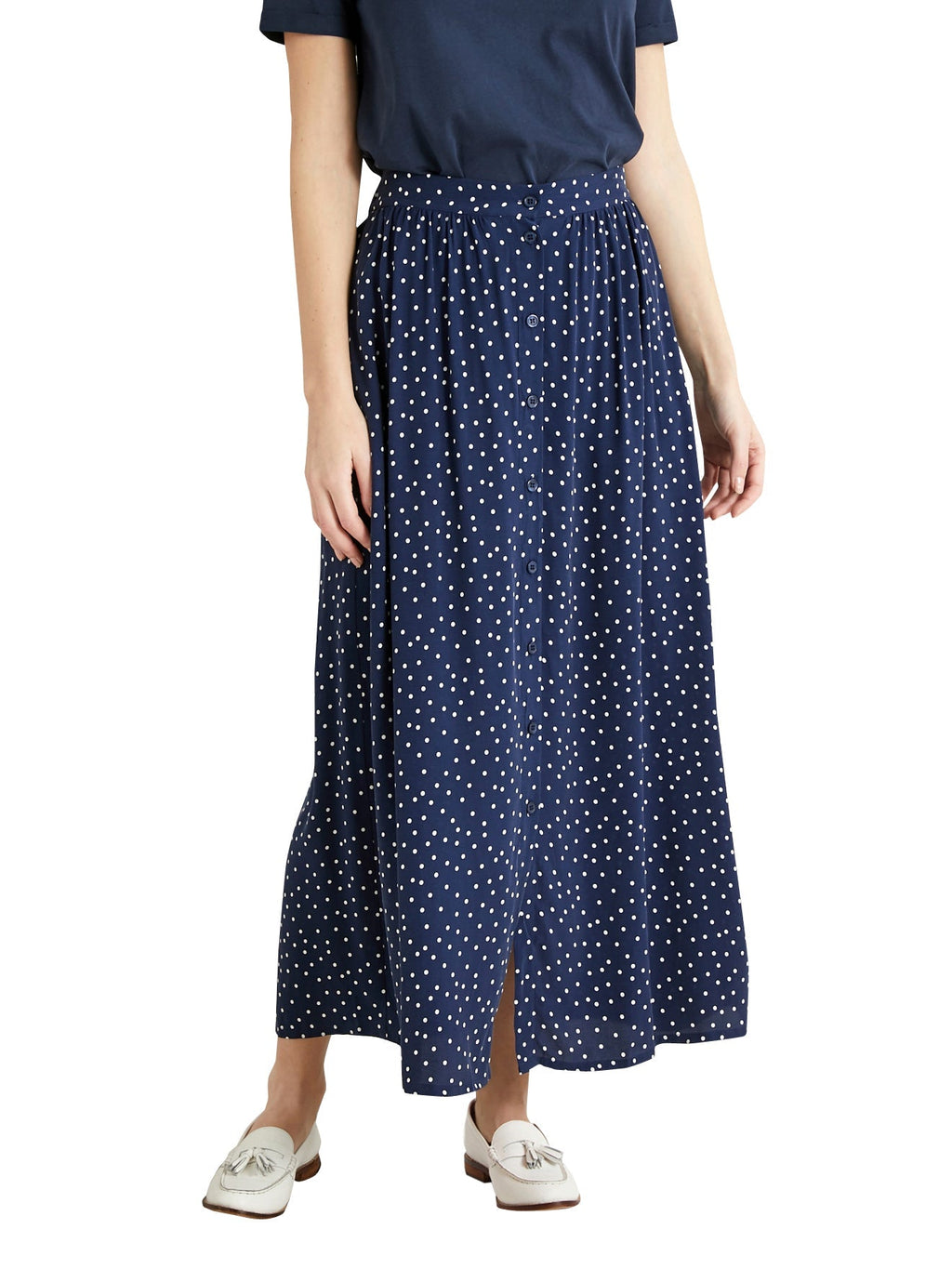 Jupon Pois Bleu - Bleu Moyen Imprime - Femme