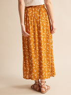 Jupe Longue Isa - Jaune Fonce Imprime - Femme