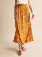 Jupe Longue Isa - Jaune Fonce Imprime - Femme