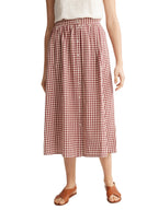 Jupe Long Vichy - Rouge Moyen Carreaux - Femme