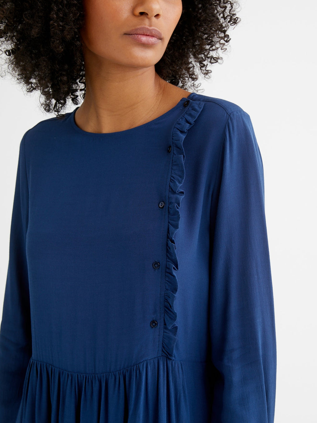 Robe Unie Ml Co - Bleu Fonce Uni 3 - Femme