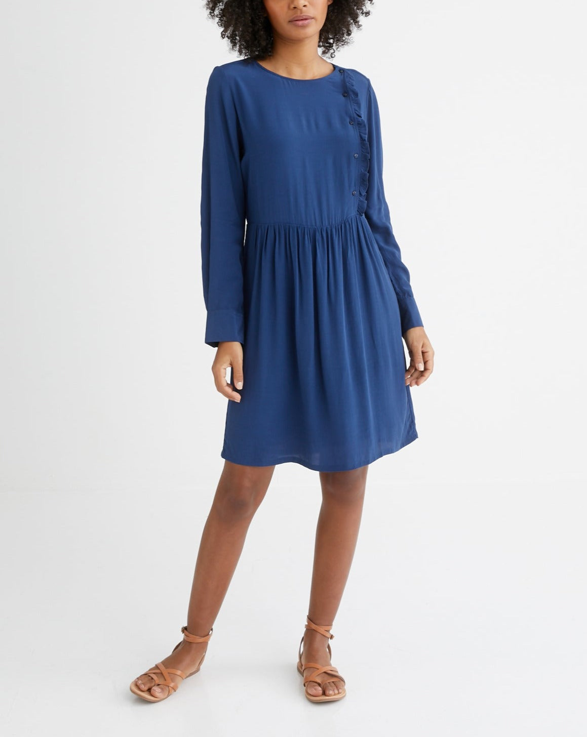 Robe Unie Ml Co - Bleu Fonce Uni 3 - Femme