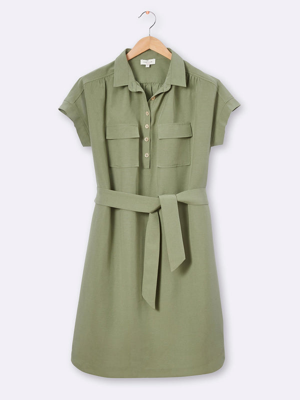 Robe Mc Courte - Vert Fonce Grise - Femme