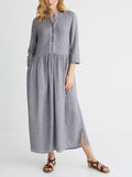 Robe Longue Pdp - Bleu Fonce Multicolore - Femme