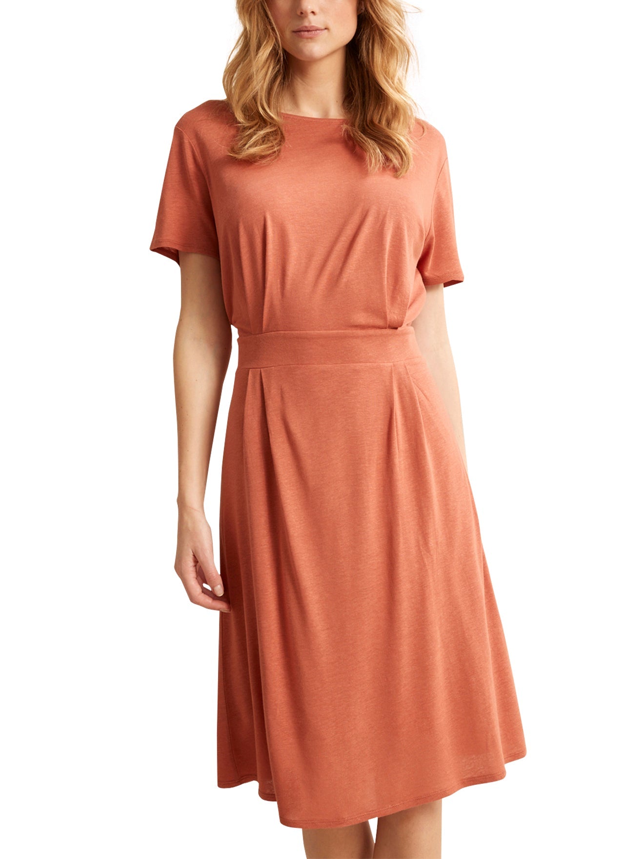 Robe Tee Shirt - Orange Fonce Grise - Femme
