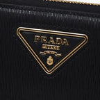 Prada - Portefeuille Leather Logo - Femme - Black