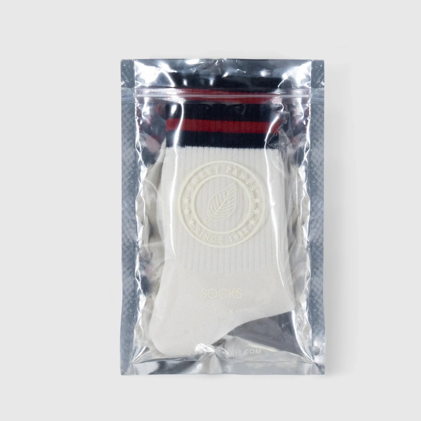 Chaussette Bande Rayee - Home Run Socks - Off White - Mixte