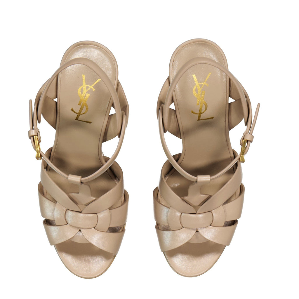 Sandales Saint Laurent Tribute Leather - Beige - Femme