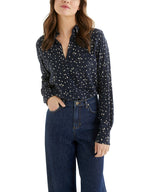 Cyrillus - Chemise Jacquard Imp - Bleu Fonce Imprime - Femme