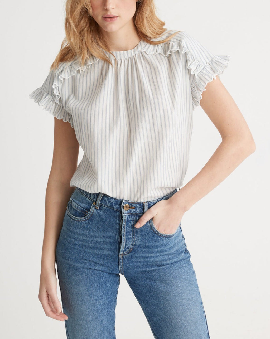Top Froufr Raye - Bleu Moyen Raye - Femme