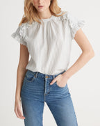 Top Froufr Raye - Bleu Moyen Raye - Femme