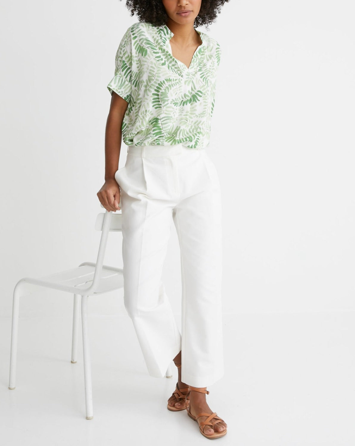 Top Imp Fougere - Vert Moyen Imprime - Femme