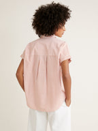 Cyrillus - Blouse Vareuse Seersuc - Blanc Clair Raye - Femme