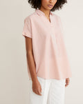 Cyrillus - Blouse Vareuse Seersuc - Blanc Clair Raye - Femme