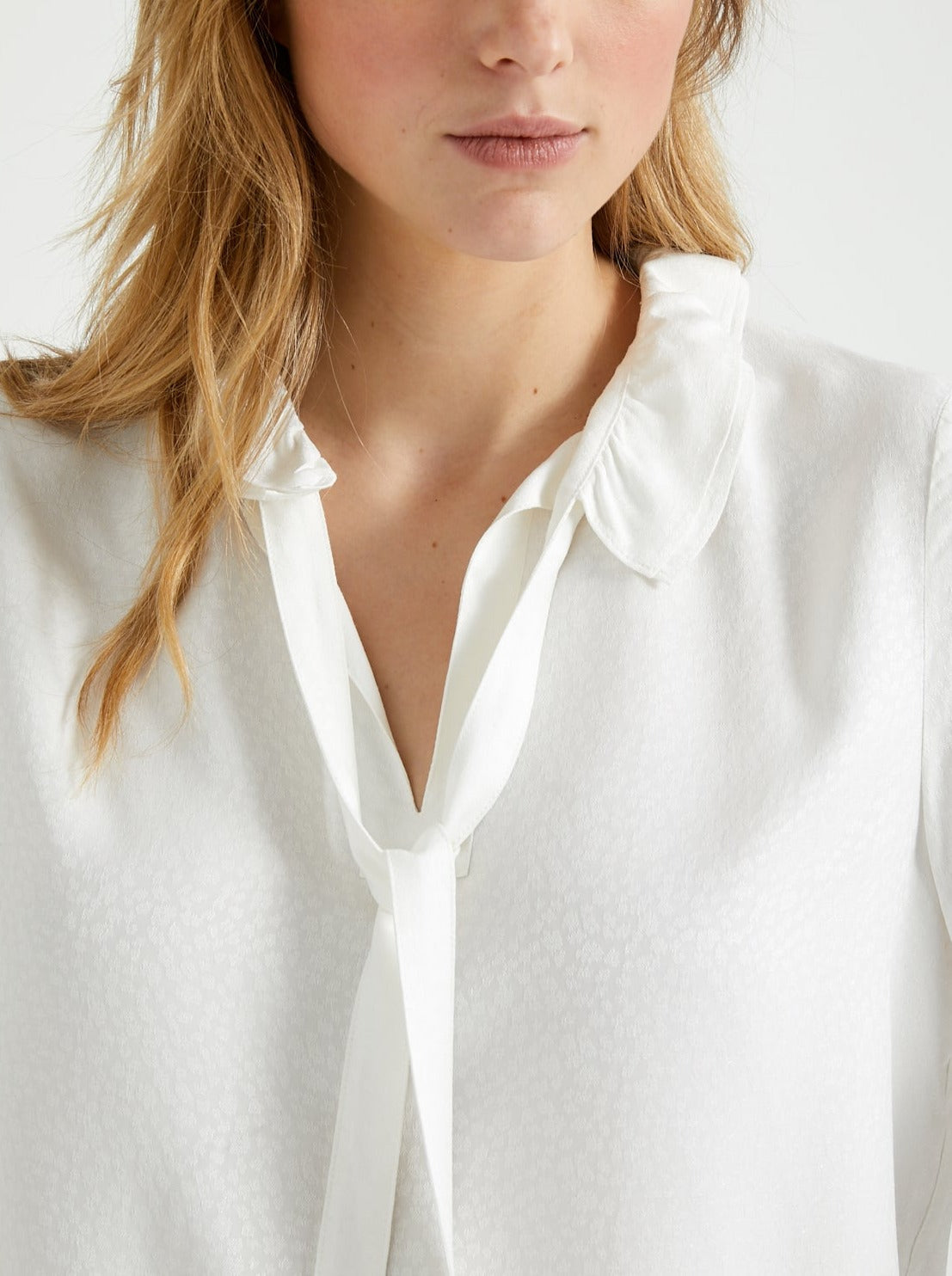 Blouse Jacquard - Blanc Moyen Grise - Femme