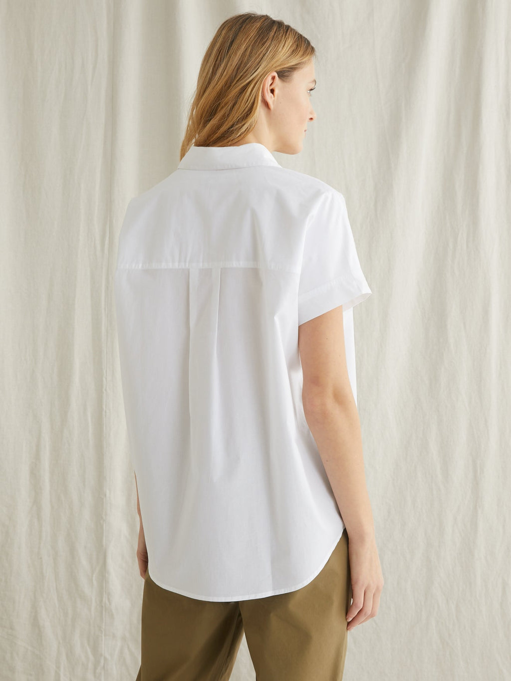 Blouse Vareuse Popelin - Blanc Moyen Uni - Femme
