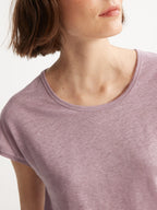 T-shirt  Lin Mc Col R - Jaune Moyen Grise - Femme