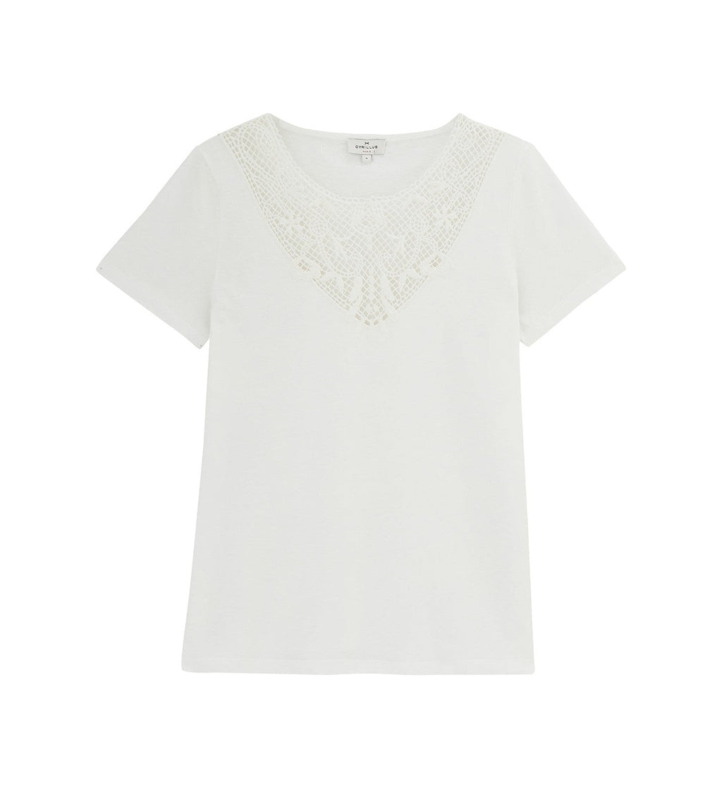 T-shirt Plastron Mac - Blanc Moyen Uni - Femme