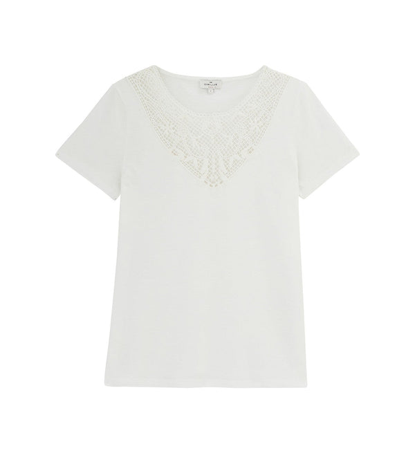 T-shirt Plastron Mac - Blanc Moyen Uni - Femme