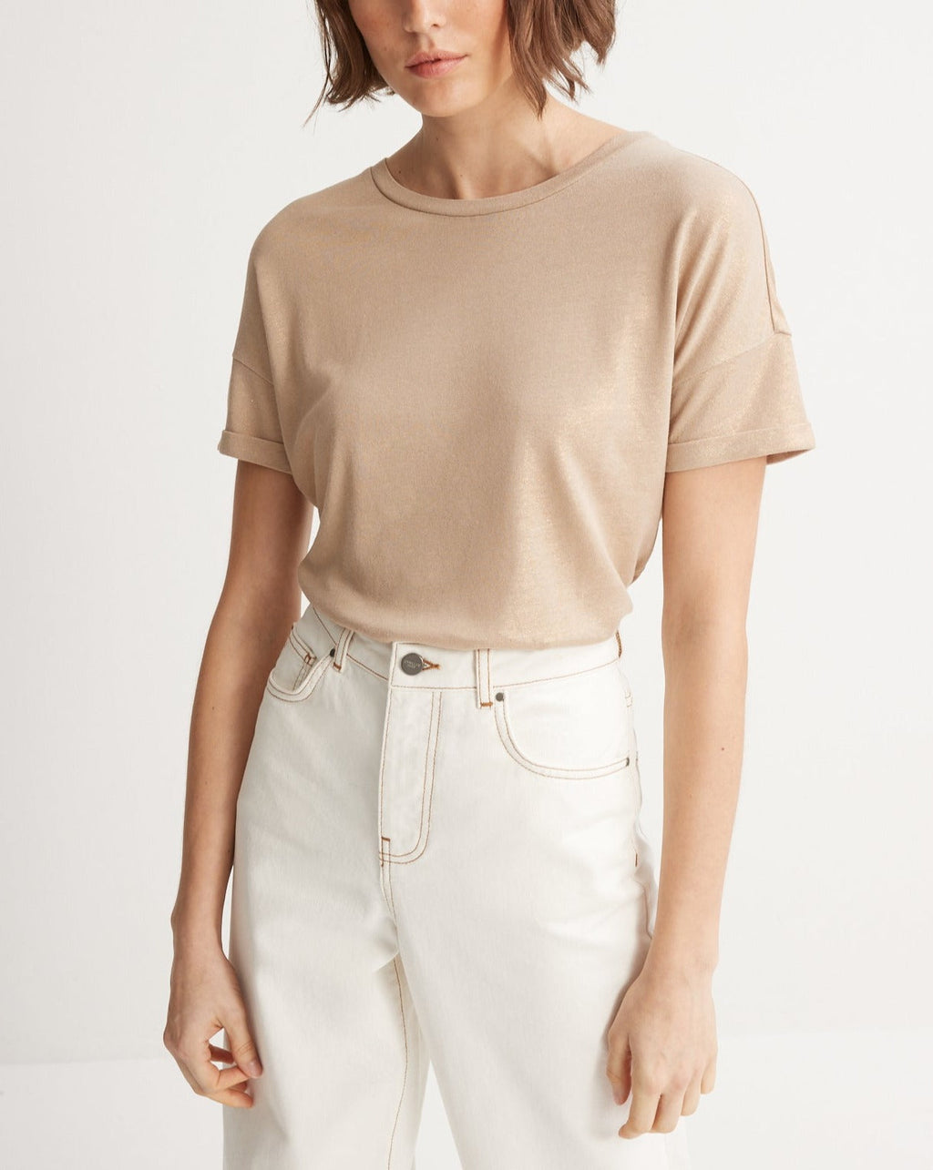 T-shirt  Metal Dore - Beige Moyen Metallise - Femme
