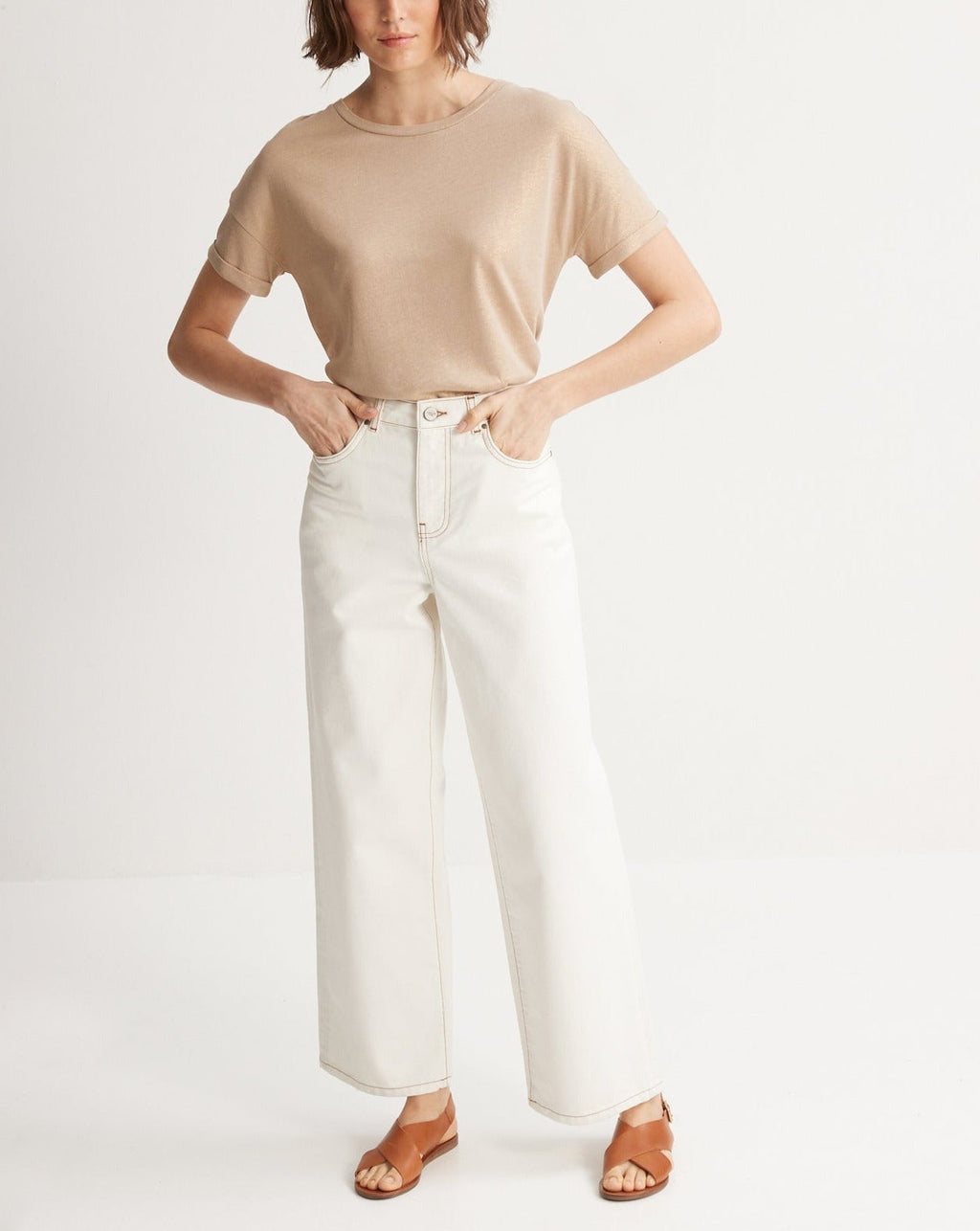 T-shirt  Metal Dore - Beige Moyen Metallise - Femme