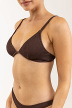 Rhythm - Haut de Maillot Wave Break Fixed Tri Top - Chocolate - Femme