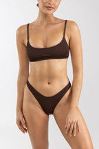 Rhythm - Haut de Maillot Wave Break Crop - Chocolate - Femme