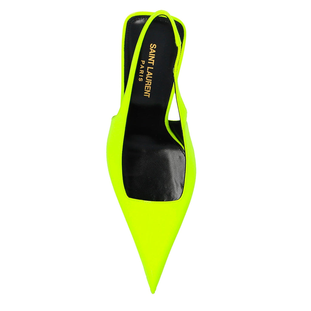 Escarpins Saint Laurent Kiss 105 Slingback - Yellow - Femme