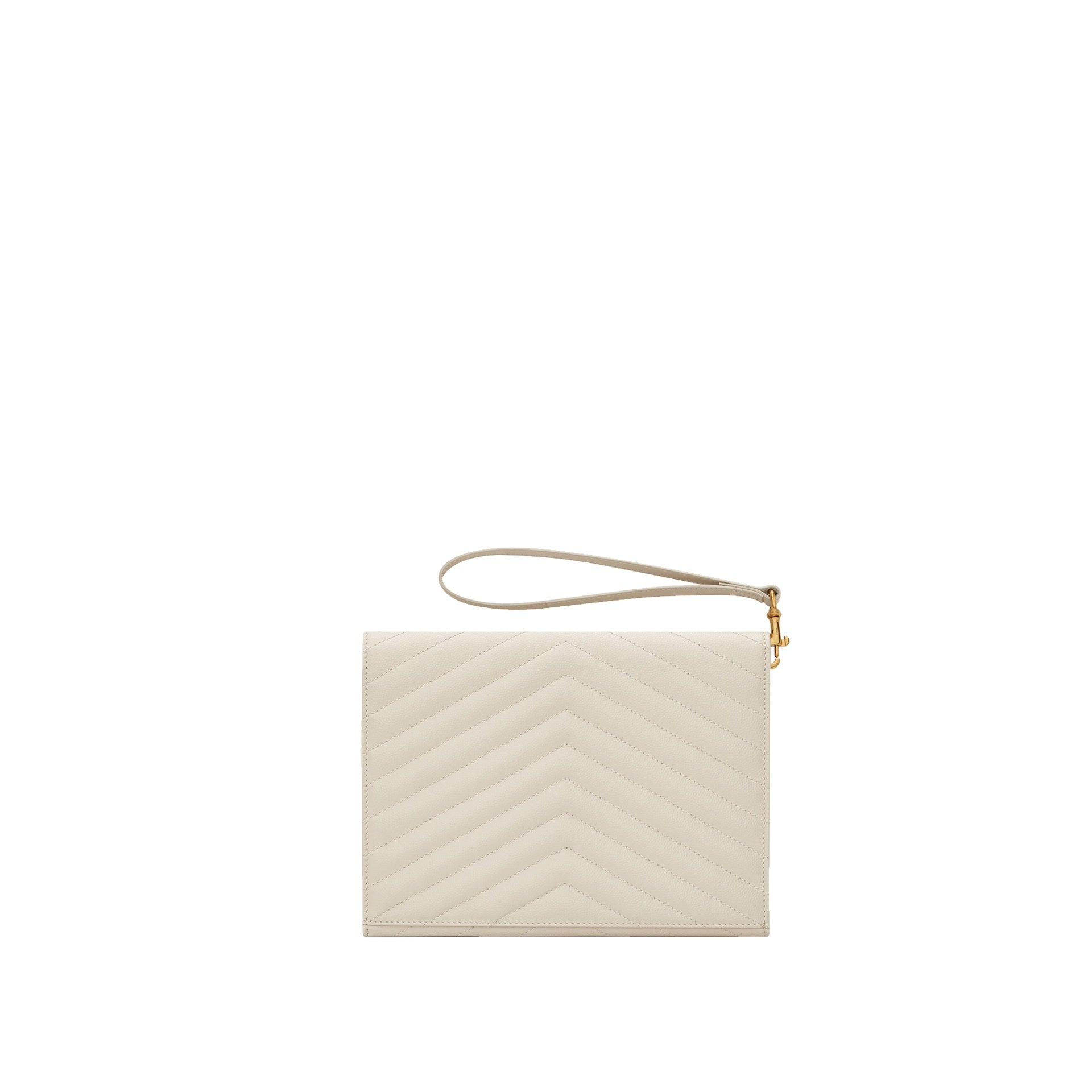Saint Laurent - Sac Cassandre Matelassé Pouch - Femme - White
