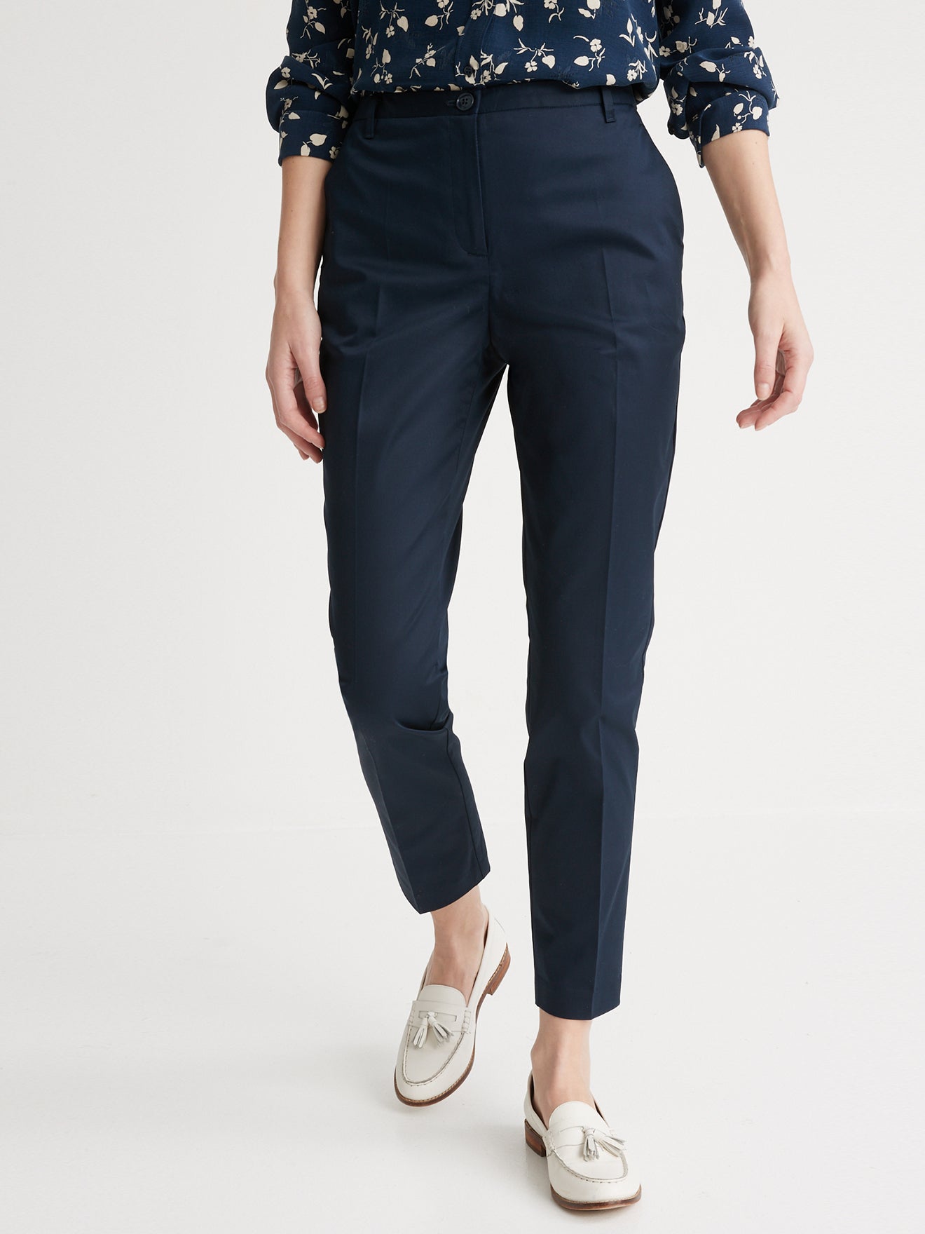 Pantalon Cig Satin De Co - Beige Clair Uni - Femme