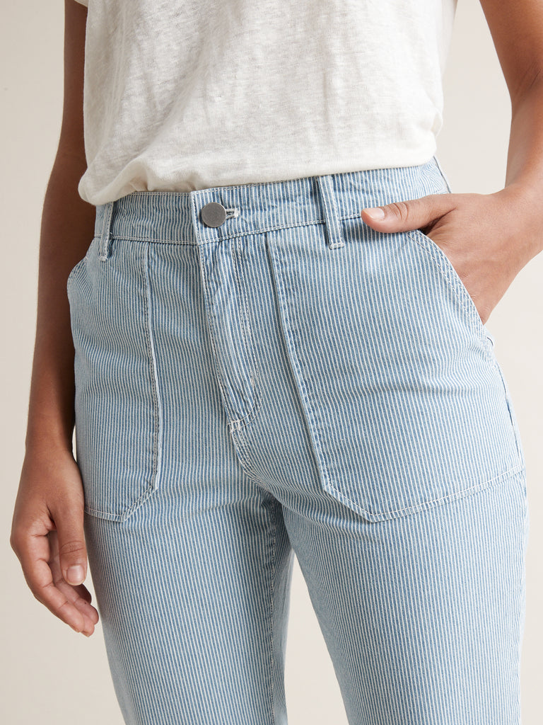 Cyrillus - Pantalon Cargo Raye - Bleu Moyen Raye - Femme