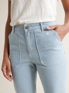 Cyrillus - Pantalon Cargo Raye - Bleu Moyen Raye - Femme