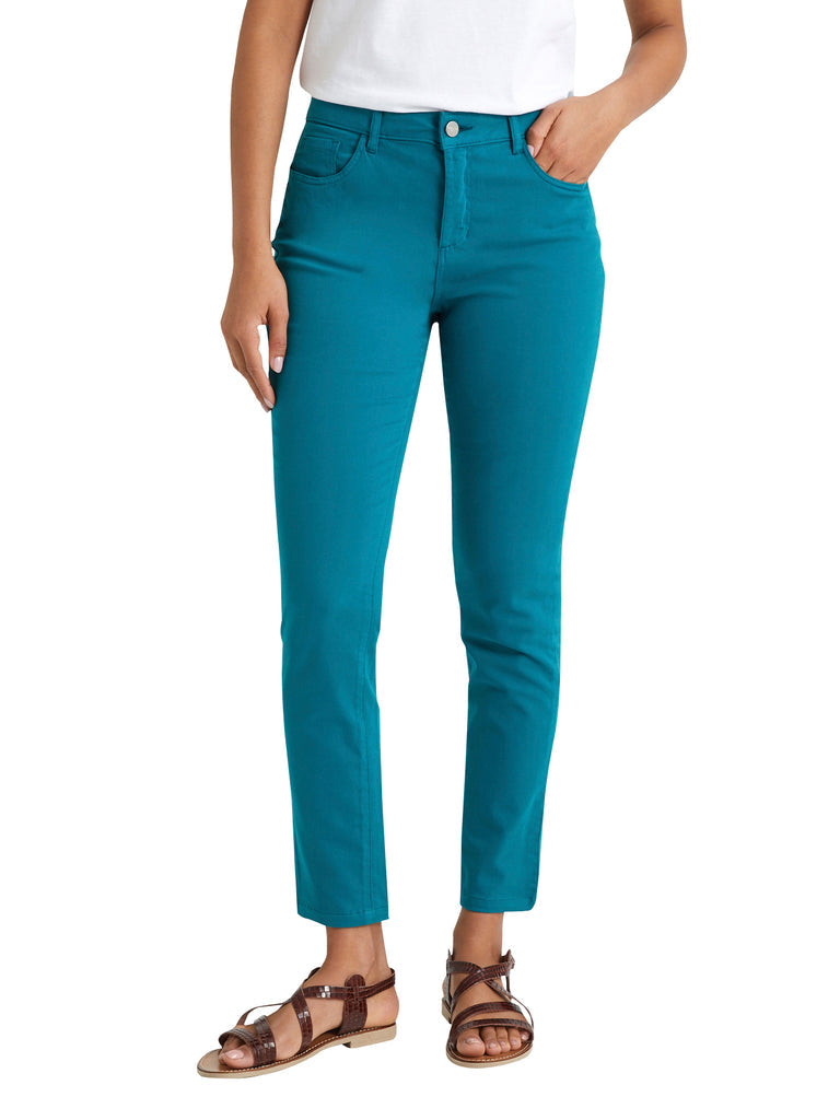 Cyrillus - Slim 7/8 Couleu - Bleu Moyen Uni - Femme