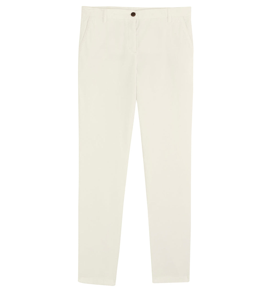 Chino - Blanc Clair Uni - Femme