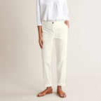 Chino - Blanc Clair Uni - Femme