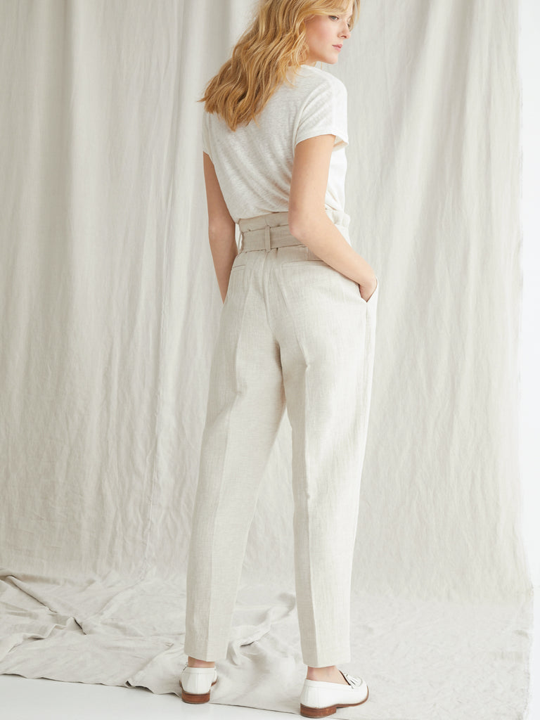 Cyrillus - Pantalon Ctn Lin - Beige Clair Chine - Femme