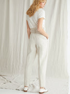 Cyrillus - Pantalon Ctn Lin - Beige Clair Chine - Femme