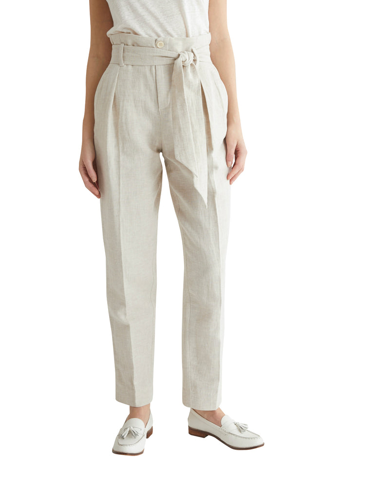 Cyrillus - Pantalon Ctn Lin - Beige Clair Chine - Femme