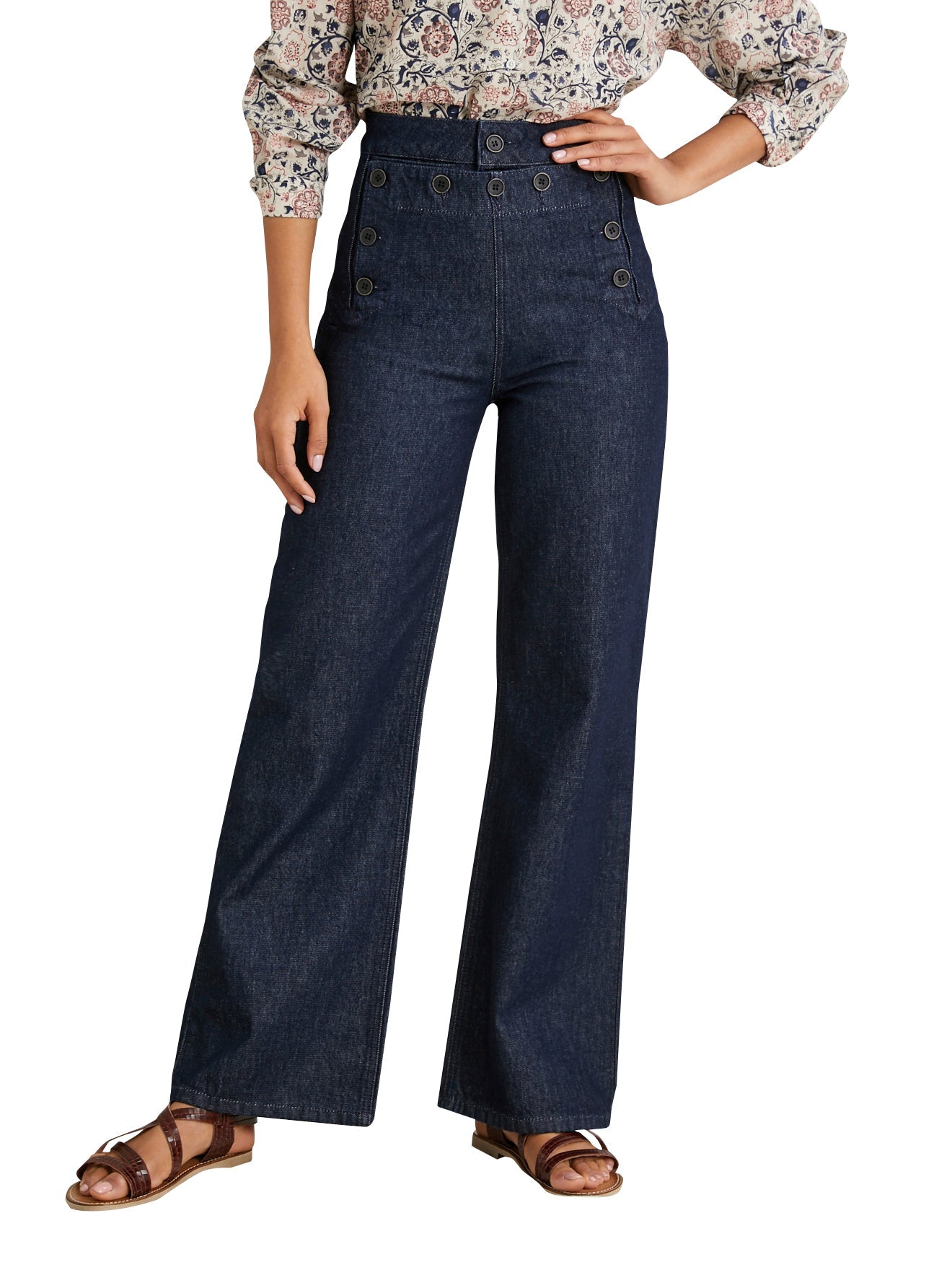Jean Denim A Ponts R - Bleu Fonce DelaVeste - Femme